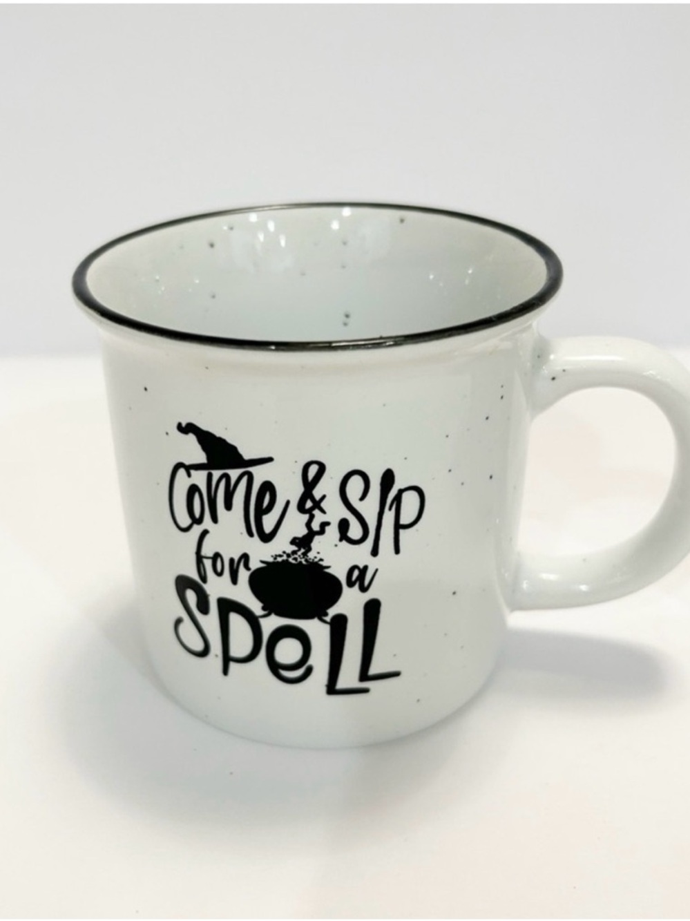 White speckle camper Mug - Seasonal Halloween Drinkware